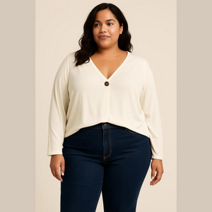 Soft Surroundings White Buttoned modal tshirt Blouse size 3X